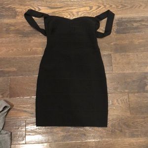 Black tight dress w side arms